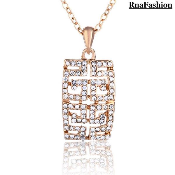 

seller jewelry geometric pendant necklace full of rhinestone statement enamel necklaces for women chains, Silver