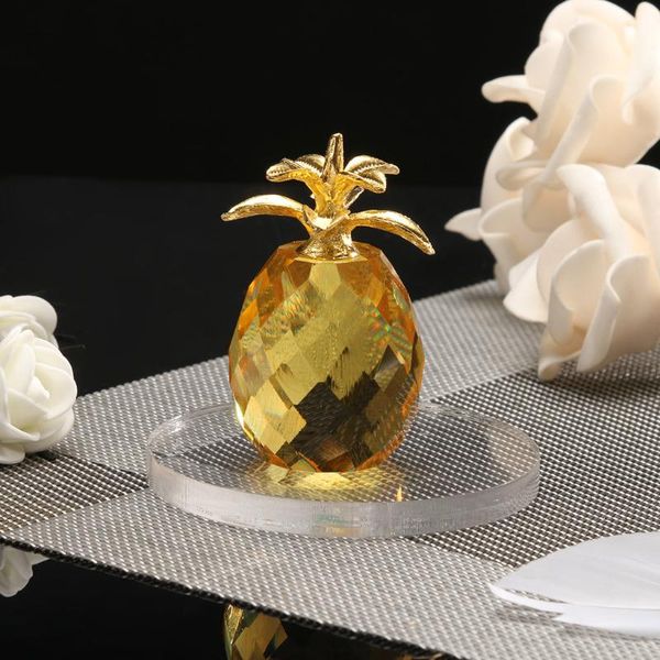 

mats & pads pineapple crystal gold pig glass figure paperweight ornament feng shui decor collection drop fast #202121