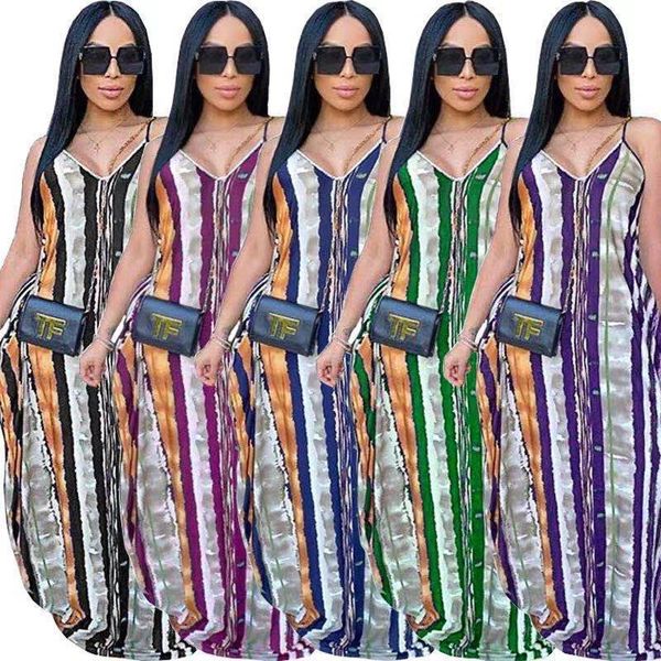 

women's dresses style casual loose printed cotton suspender skirt, Black;gray