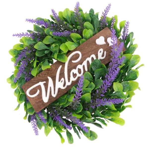 

1pc emulation lavender door wreath wall decoration delicate garland home fresh style for decorative flowers & wreaths
