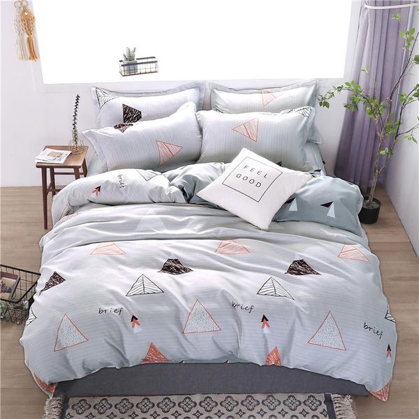 

bedding sets geometry style 4pcs set cotton bed cover sheet duvet pillowcase linen bedclothes