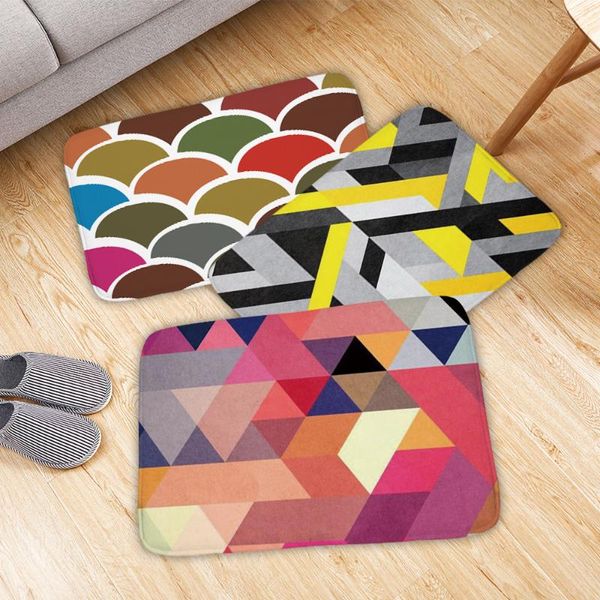 

cushion/decorative pillow kitchen geometric doormat anti-slip water carpet for living room bathroom toilet porch plaid washable door mat fel