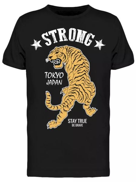 

tokyo japanese tiger men's tee -image by shutterstock, White;black