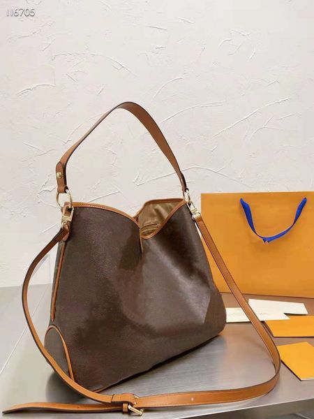 

printed shopping bag designer women's one shoulder handbag with super soft handle and box