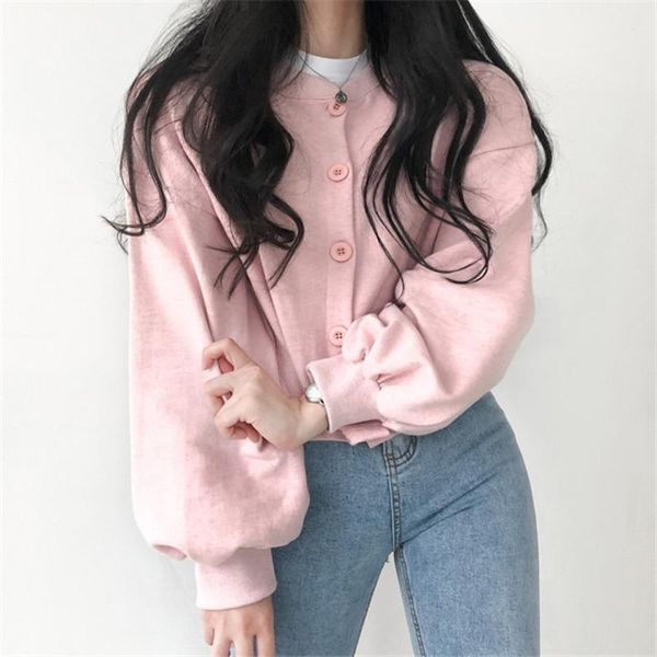 

autumn winter gray/pink jacket for women 2021 casual o-neck single breasted cardigan female korean fashion short outerwear women's jack, Black;brown