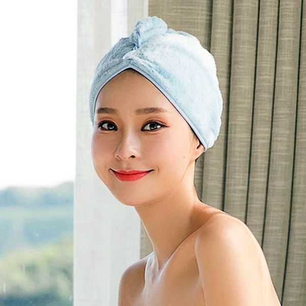 

towel hair drying cap microfiber quickly dry shower hat wrapped towels bathing bathroom
