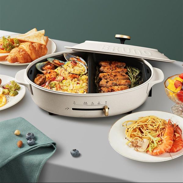 

electric skillets jrm0457 japanese bruno household bbq pot oval multi-function cooking integrated frying boe053