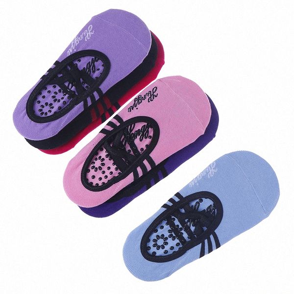 

women anti slip bandage sports yoga socks ladies ventilation pilates ballet socks dance sock slippers y7wz#, Black