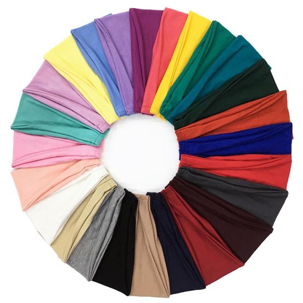 

hair accessories geebro soft solid headband cross elastic headwear head wrap bow for women sports yoga bands flanged desgin
