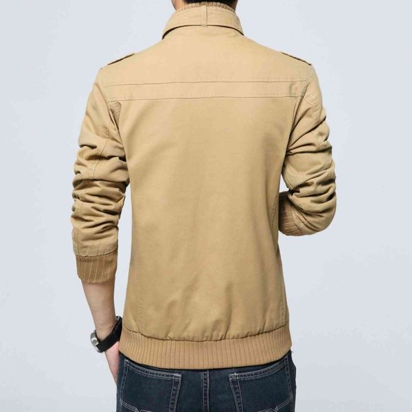 

men's jackets korean fashion autumn clothes men casual slim fit cotton military stand collar zip up coat khaki jppz, Black;brown