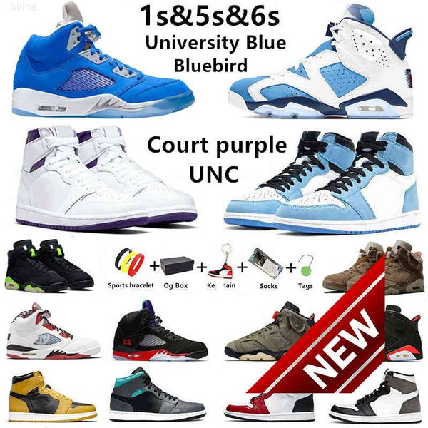 

jumpman 6s unc 5s bluebird mens basketball shoes 1s court purple university blue british khaki electric green hyper royal pollen 1 men women