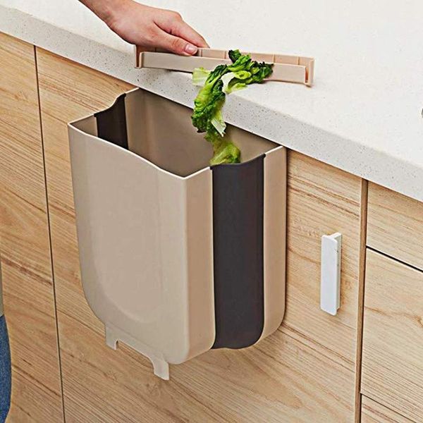 

waste bins kitchen cupboard back hanging trash can collapsible small garbage bin for cabinet door