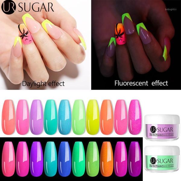 

sugar fluorescent dipping nail powder neon glitter dip pigment glow in dark natural dry without cure decoration1, Silver;gold