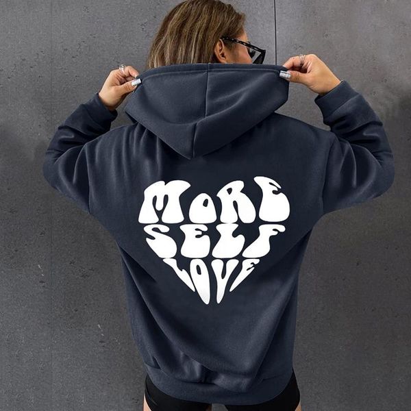 

women's hoodies & sweatshirts women loose sweatshirt drawstring back graphic shirts casual pullover long sleeve pocket with drop shoul, Black