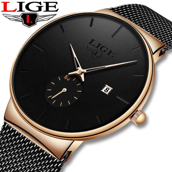 Lige Quartz Relógio Esportes Homens Assista Top Marca Luxo Vestido Famoso Relógios Moda Masculino Unisex Ultra Fino Relógio de Pulso Pará Hombre X0625