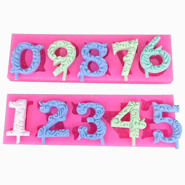 

cake tools silicone digital shape number mold bake kitchen decorating tool for chocolate candy fondant accessiores baking