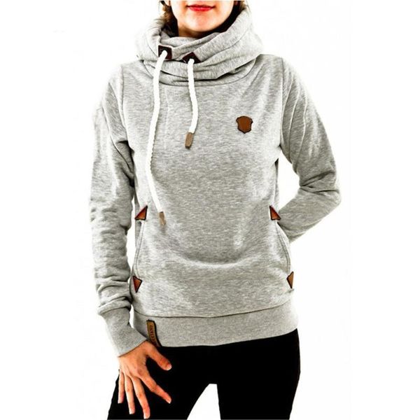 

hoodie women solid color hooded badge thicken fleece oversize ladies pullover warm sweatshirt women's hoodies & sweatshirts, Black