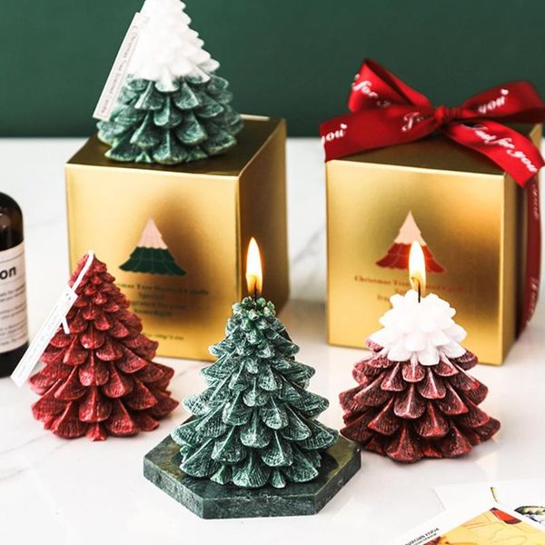 

christmas tree shape scented candle for home festival party decor candles