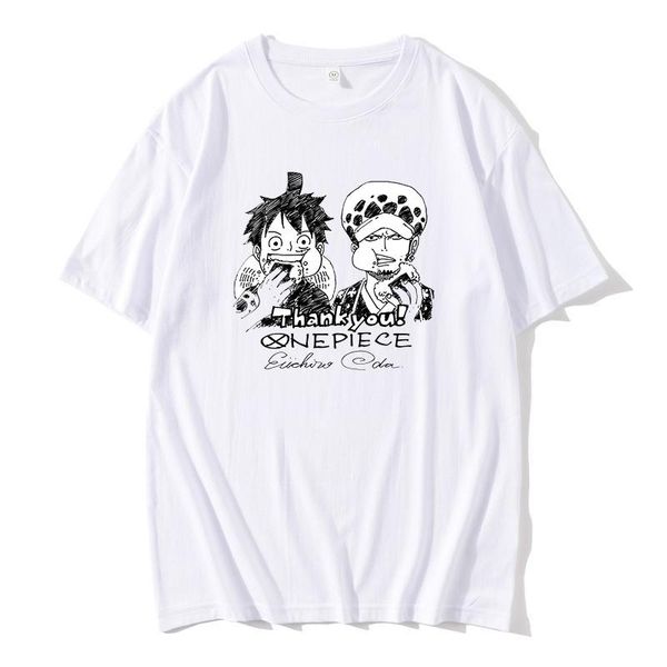 

men's t-shirts anime op luffy zoro japanese cartoon 100% cotton custom odm men women original design reflective high street t-shirt, White;black