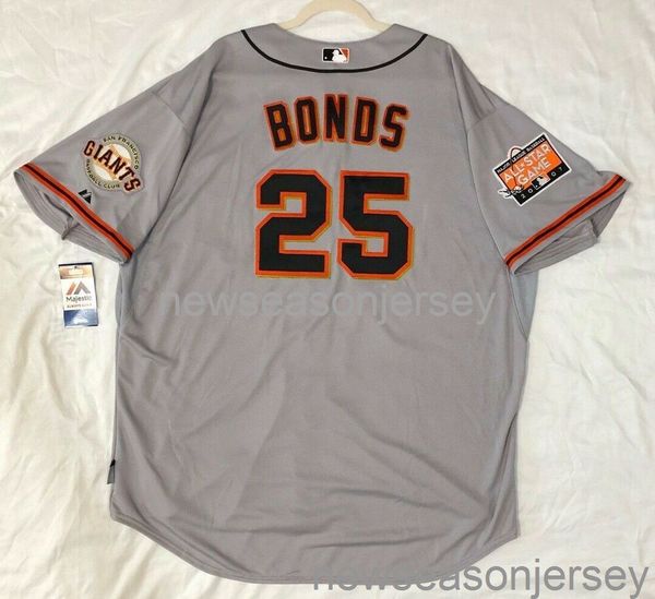 Dikişli 2007 All Star Patch Barry Bonds Serin Base Jersey Erkekler Kadın Gençlik Beyzbol Forması XS-5XL 6XL