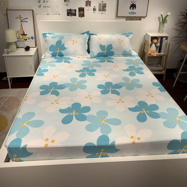 

sheets & sets bed linens sheet polyester elastic fitted queen king mattress cover soft bedspread 150x200 180x200cm no case