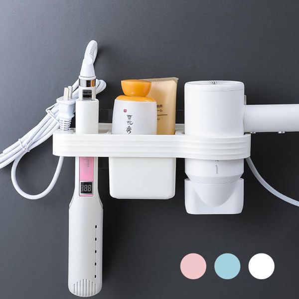 

hooks & rails hair dryer holder storage organizer curling iron shelf for bathroom hands rack home accessories