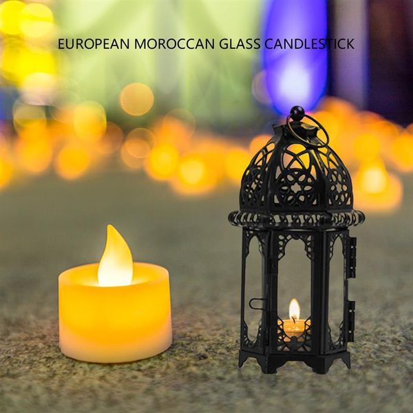 

candle holders classic moroccan windproof holder votive iron glass hanging candlestick lantern party home wedding church decorations