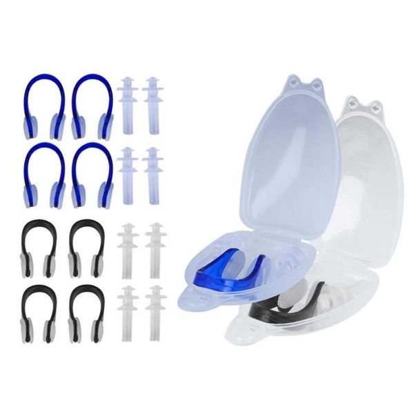 

nose clip 4pcs soft swimming ear plugs set waterproof earplug nasal splint noise cancelling diving supplies