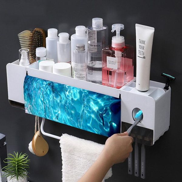 

bathroom accessories sets toothbrush holder toothpaste squeezer dispenser 5 pcs storage box case household items bath accessory set