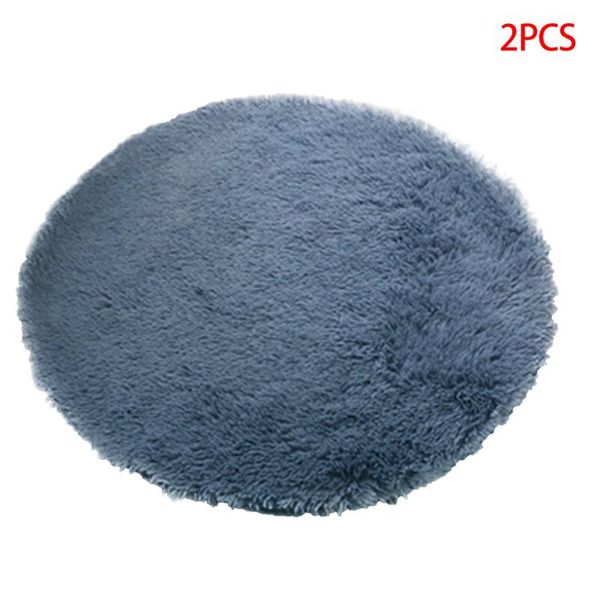 

carpets 2 pieces round carpet home living room bedroom area rug polyester long plush floor mat decor, silver grey