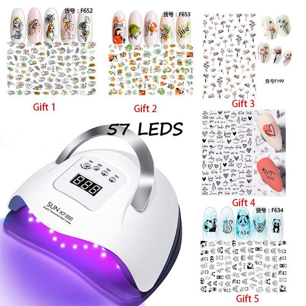 Secadores de unhas Sun X7 MAX LED UV Lamp Polish Secer com 57 Sensor inteligente Calor baixo secar rapidamente para manicure Profissional Salon Equipment