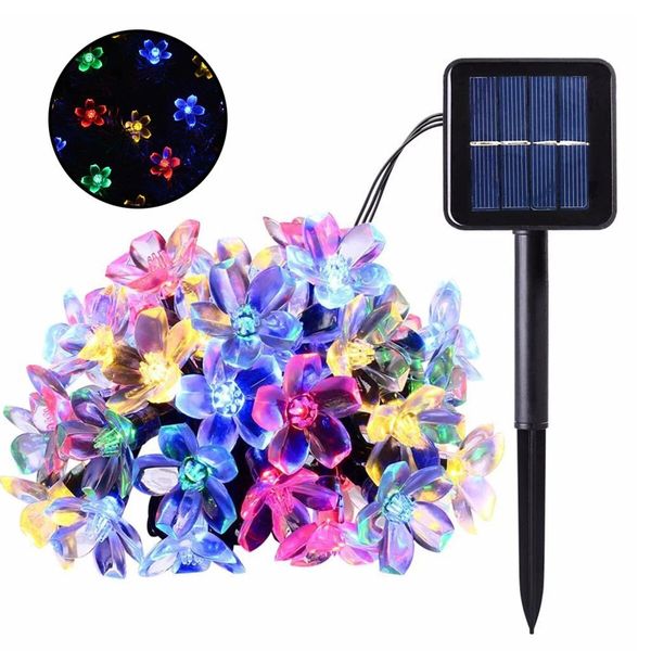 

5/6.5/7/12m solar led string christmas blossom lights party lamp 8 mode