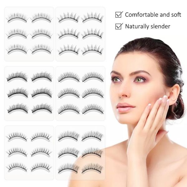 

false eyelashes 3 pairs natural fake lashes long makeup 3d mink extension eyelash for beauty .