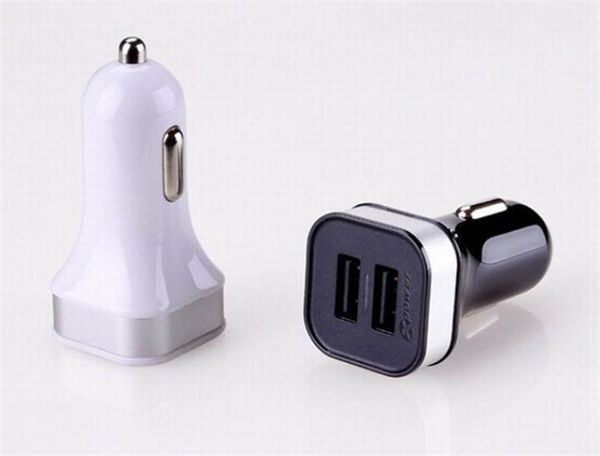 Двойное USB -автомобильное зарядное устройство Color Micro Mini Auto Power Adapter Adapter для интеллектуального сотового телефона Samsung S4 Примечание 3 HTC