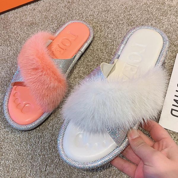 

slippers summer women rhinestone plus size slides sandals ladies beach shoes slip on flip flop 35-43, Black