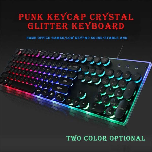 

colorful dazzling keyboard computer notebook usb office mechanical hand retro modeling keyboards