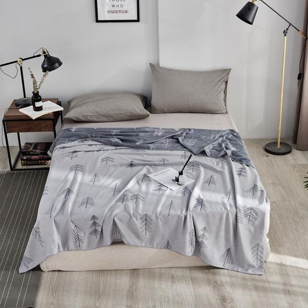 

blankets double layer blanket 100% cotton gauze quilts yarn jacquard summer bedspread pastoral style bed linen 1pc sofa throw