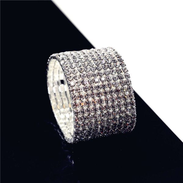 

,bracelet korean full diamond ten row elastic bracelet women's fashion bag shining bracelet, Golden;silver