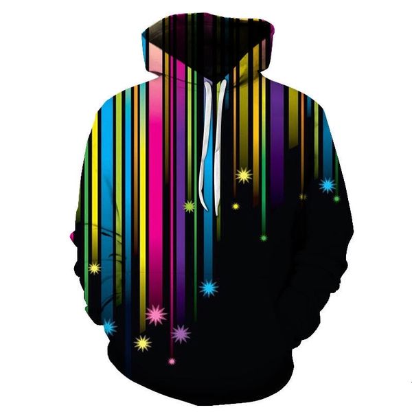 

3d picture printing effect hooded sweater digital sweater, Black