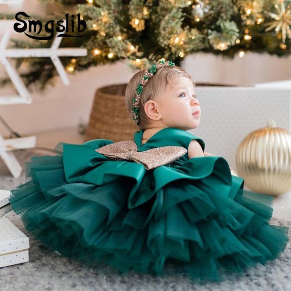 

0-10y princess infant baby girls dress long sleeve lace solid patchwork tutu mini dance 8 colors formal party dresses girl's, Red;yellow