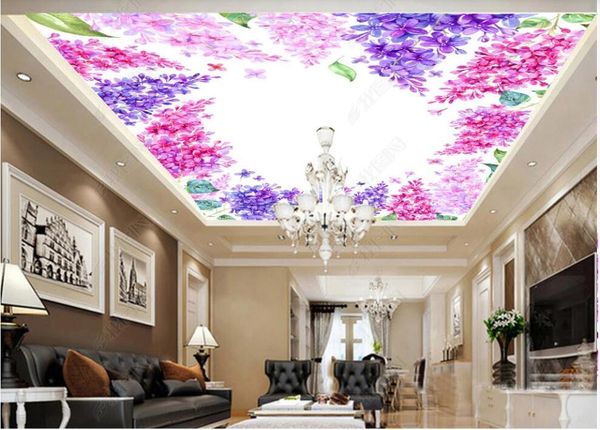 

wallpapers custom po 3d ceiling murals wallpaper modern hand painted floral sky room home decor wall for walls 3 d