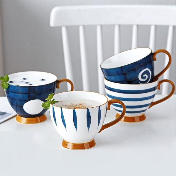 

400ml chinese retro personality ceramic cup china porcelain coffee afternoon tea breakfast milk oatmeal mugs