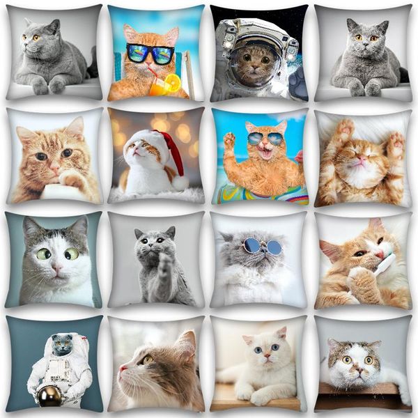 

cushion/decorative pillow cute cartoon animal colorful cushion cover decor pet cat case for sofa car home polyester printed cojines pillowca
