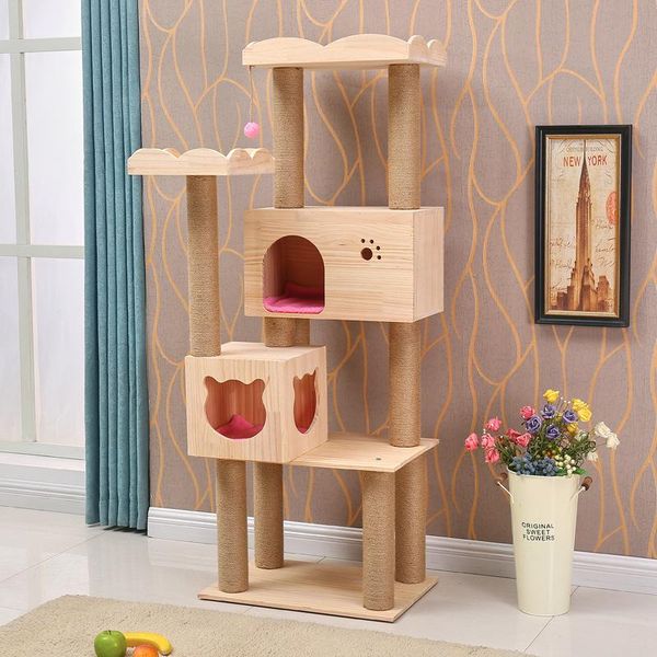 

cat beds & furniture crawler solid wood pet nest products grab column large plate toy supplies camas de princesa bed house