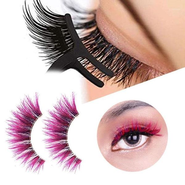 

mink fake false eyelash colorful natural individual eyelashes makeup long thick fluffy extension eyelashes1