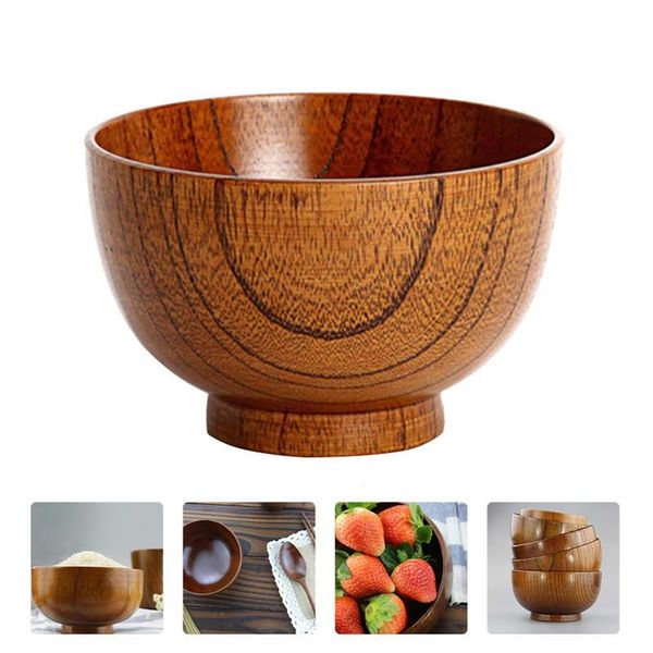 

wooden bowls fruit salad container durable feeding tableware storage