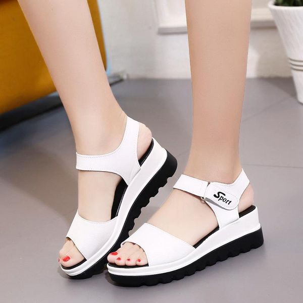 

dress shoes 2021 summer sandals women platform ladies holiday beach wedges black white height increasing yx2251