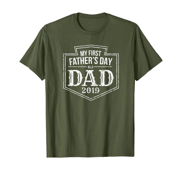 

men's t-shirts my first father's day as a dad 2021 papa gift distressed t-shirt, White;black