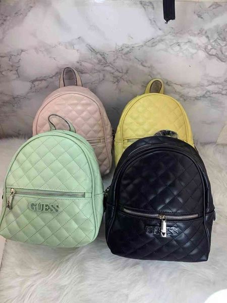 

gs new simple solid color lingge leisure backpack schoolbag mommy women's