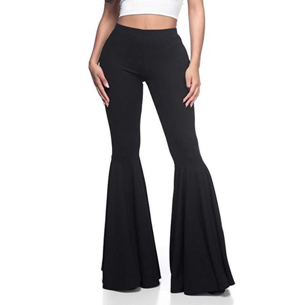 

women's pants & capris brand flare trousers solid color skinny bottoms long fall spring female leggings 2021, Black;white